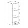 Etagère murale, 1 porte semi vitrée et 3 niches, couleur verre blanc / blanc, Gamme LioBlanc