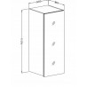 Etagère murale, 1 porte et 3 niches, couleur verre blanc / blanc, Gamme LioBlanc