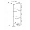 Etagère murale, 1 porte et 3 niches, couleur verre blanc / blanc, Gamme LioBlanc