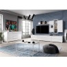 Etagère murale, 1 porte et 3 niches, couleur verre blanc / blanc, Gamme LioBlanc