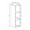 Etagère murale, 3 niches, couleur verre blanc / blanc, Gamme LioBlanc