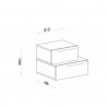 Lit double design adulte 160 x200 cm, noyer et noir, Gamme mya