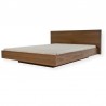 Lit double adulte design finition noyer 160 x 200 cm, Gamme float