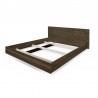 Lit double adulte design finition noyer 160 x 200 cm, Gamme float