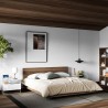 Lit double adulte design finition noyer 160 x 200 cm, Gamme float