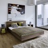 Lit double adulte design finition noyer 160 x 200 cm, Gamme float