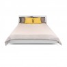 Lit double adulte design finition blanc 160 x 200 cm, Gamme float