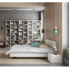 Lit double adulte design finition blanc 160 x 200 cm, Gamme float
