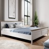 Lit design 160 x 200, couleur bois et blanc, Gamme EvoBlanc