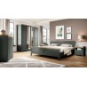 Lit design 160 x 200, couleur bois et vert, Gamme EvoVert