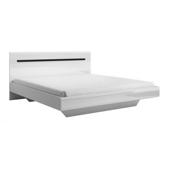 Lit design 160 x 200, couleur blanc, Gamme KaliBlanc