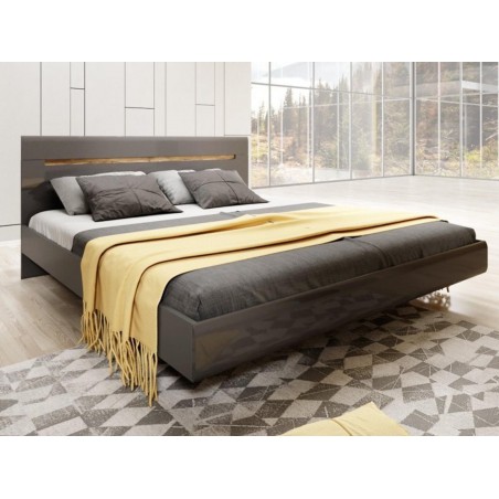 Lit design 160 x 200, couleur noir, Gamme KaliAnth