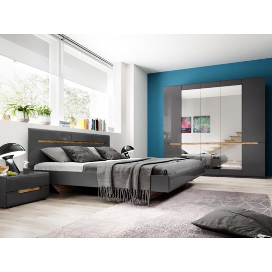 Lit design 180 x 200, couleur noir, Gamme KaliAnth