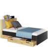 Lit enfant 90 x 200, avec coffre de rangement et LED, Gamme CUBE