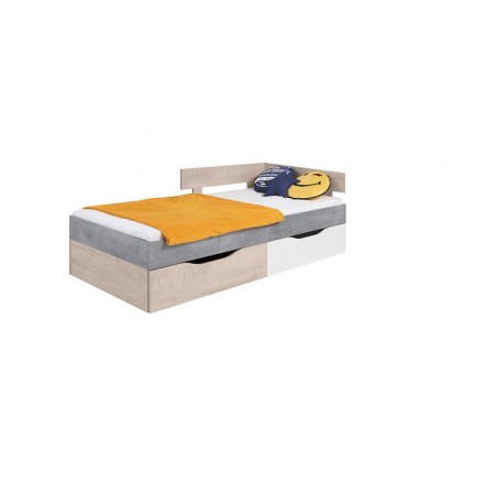 Lit ado en bois, 2 tiroirs de rangement, 90 x 200 cm, Gamme elche