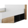 Lit enfant en bois chêne et blanc, 1 tiroir, 4 niches, Gamme ypres