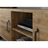 Meubles TV 2 portes et 6 niches, couleur chêne et noir, Gamme HUD