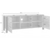 Meubles TV 2 portes et 6 niches, couleur chêne et noir, Gamme HUD