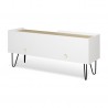 Meuble tv design avec une porte coulissante, chêne et noir, Gamme nina