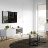 Meuble tv design avec une porte coulissante, chêne et noir, Gamme nina