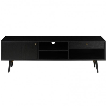 Meuble tv 120 placage chene noir , Gamme verona