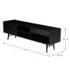 Meuble tv 120 placage chene noir , Gamme verona