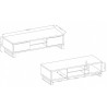 Meuble TV 2 portes abattantes et 2 niches, couleur Chêne, Gamme Alls