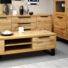Meuble TV 2 portes abattantes et 2 niches, couleur Chêne, Gamme Alls