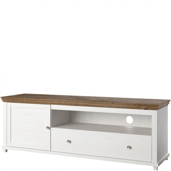 Meubles TV 1 porte et 1 tiroir, couleur blanc, Gamme EvoBlancW