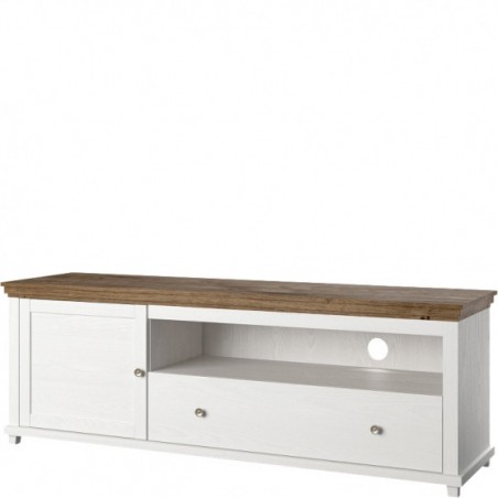 Meubles TV 1 porte et 1 tiroir, couleur blanc, Gamme EvoBlancW