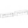 Meuble TV industriel, 2 tiroirs 2 portes abattantes et 2 niches, Gamme Buffo
