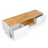 Meuble tv design 135  blanc et chene naturel , Gamme letto