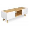 Meuble tv design 135  blanc et chene naturel , Gamme letto