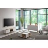 Meuble tv design 135  blanc et chene naturel , Gamme letto