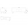 Meuble tv design 135  blanc et chene naturel , Gamme letto
