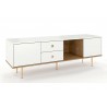 Meuble tv design 160  blanc et chene naturel , Gamme harmony