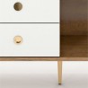 Meuble tv design 160  blanc et chene naturel , Gamme harmony