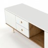 Meuble tv design 160  blanc et chene naturel , Gamme harmony