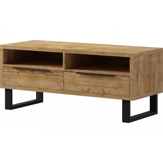 Meuble TV 2 portes  2 niches, couleur Chêne, Gamme Alls
