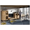 Meuble TV 2 portes  2 niches, couleur Chêne, Gamme Alls