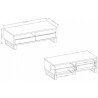 Meuble TV 2 portes  2 niches, couleur Chêne, Gamme Alls