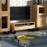 Meuble TV 2 portes  2 niches, couleur Chêne, Gamme Alls