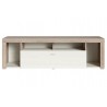 Meuble TV 1 tiroir et 4 niches, couleur blanc et bois, Gamme NalaW
