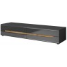 Meuble TV 2 tiroirs, couleur noir et bois, Gamme TOREKB