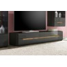 Meuble TV 2 tiroirs, couleur noir et bois, Gamme TOREKB