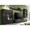 Meuble TV 2 tiroirs, couleur noir et bois, Gamme TOREKB