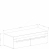 Meuble TV 2 tiroirs et 2 niches, couleur noir et bois, Gamme TOREKB