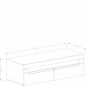 Meuble TV 2 tiroirs et 2 niches, couleur blanc et noir, Gamme TOREK