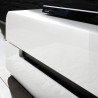 Meuble TV 2 tiroirs et 2 niches, couleur blanc et noir, Gamme TOREK