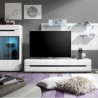 Meuble TV 2 tiroirs, couleur blanc et noir, Gamme TOREK